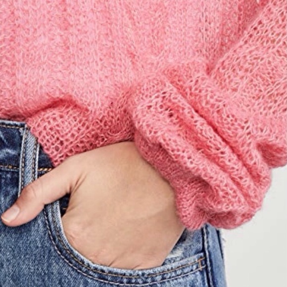 1 Left Free People Angel Loose Knit Bubblegum Jumper - Picture 12 of 14